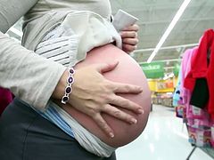 pregnant street-mature lady pregnant