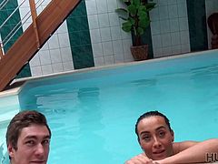 HUNT4K. Sex adventures in private swimming pool