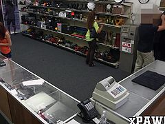 Fine ass chick gives herself to a big dicked pawnbroker