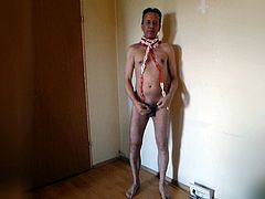 1089 Man naked 7c8a1 posing completely naked in chains shame