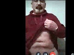 spanish grandpa stripping horny