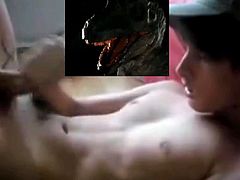 Webcam boy cums to dinosaur killing