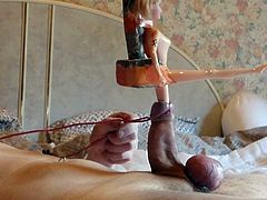 OMG incredible barbie fuck fist with full leg inside my cock