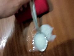 Overflowing a tablespoon with cum