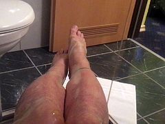 Pissing in Latex Stockings and Playing with Honey in Shower