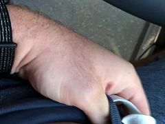 wanking in bus after work (no cum)