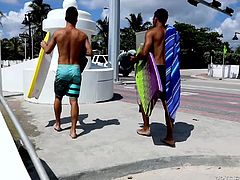 DylanLucas Latino Surfer Hunk Tops His Buddy in Cabana