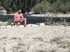 chubby nudist at the river