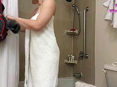 Quick ploop after shower bathrrom hidden cam, amazing super hardcore, best amateur porn, real amateurs sluts