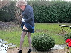 BLACK FF NYLONS IN THE GARDEN