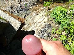 Cumshot44.A rainy cumshot under a summer sun