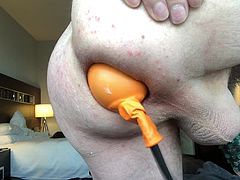 Anal stretching gaping inflating butt plug