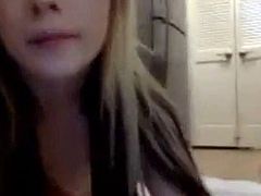 Hot blonde masturbation & deepthroat on webcam-Watch Part 2 at RockSolidSex.com