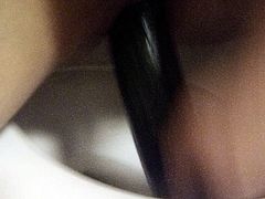 Anal with cucumber in a Public restroom
