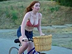 Annalise Basso riding a bike
