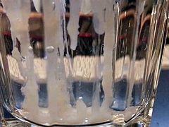 big cumshot in a glass of water