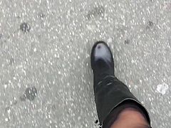 Walking in boots