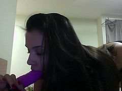 young and sexy cam model playing with dildo