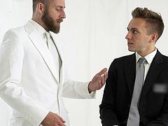 President Lewis has never met a boy quite like Elder Bar, and the desire to feel his tight hole overwhelms him. He pulls the boy’s pants down, licking the tip of his dick sensuously before shoving his cock deep inside the boy’s hole for a bareback pounding.