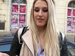 GERMAN SCOUT - Hot College Teen Diane talk to ANAL Casting