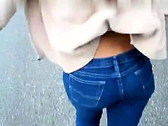 Outdoor sex in POV with a brunette amateur hottie fucked