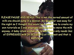 Ebony Youtuber squeezes milk out of her big fat nipple