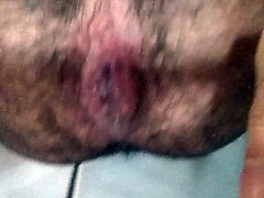 Hairy gay prolapse pusing out