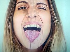 Cumtribute tongue out