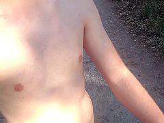 German Teen Boy nude in Forest