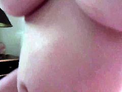 Stepson can't help jerk off to stepmoms huge tits