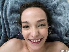 Sensual babe rides the big cock of her stepbrother, then he pushes her onto the bed and continuously fucking her tight pussy in doggy style. For the final endeavour, the erotic babe lays on the bed, and her stepbrother fucks her naturally soft tits till he cums on them... Join now!