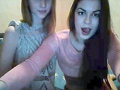 Two Girls kissing on Webcam