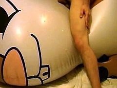 Twink Humps and Cums on Giant Inflatable Sex Toy