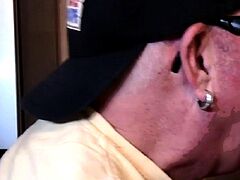 Caught old bearded suck BBC in gloryhole
