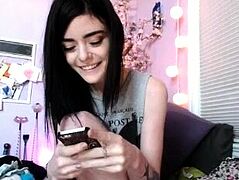 Shy brunette homemade amateur webcam teen
