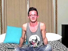 Fit Twink Jerking Off His Very Big Cock