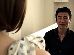 Beautiful Asian with hard nipples blowjob