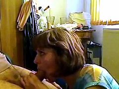 Mom gives young neighbor a blowjob - amateur homemade video