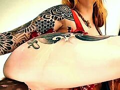 Big boobs milf masturbates with her dildo