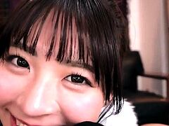 POV close up asian gf blowjob