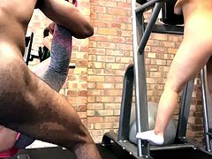 Hot brunette with big boobs gives hot blowjob