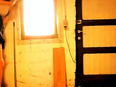 working in the cellar with a nude ass