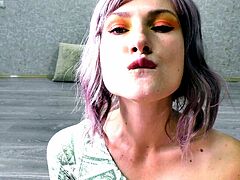 Public blowjob from an amateur brunette babe in POV video