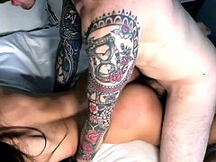 Brunette slut with perfect big boobs is alone