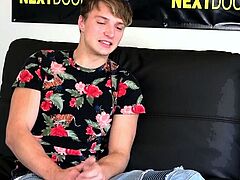 Cute athletic muscular jock solo show