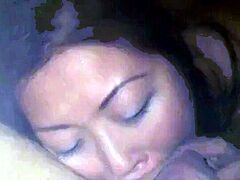 Chinese Amateur Gives a Slippery Blowjob and Handjob